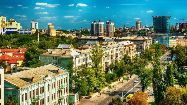 Kiev veya Kiyv, Ukrayna: hava panoramik şehir merkezi