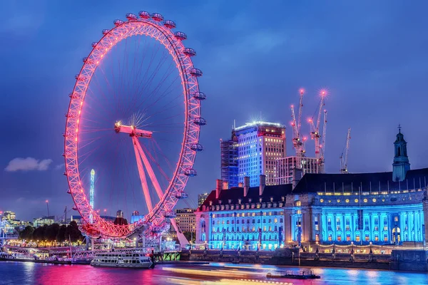 Inggris, Inggris: Mata London, roda Ferris raksasa di tepi Sungai Thames — Stok Foto