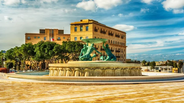 Valletta, Malta: Triton çeşme — Stok fotoğraf