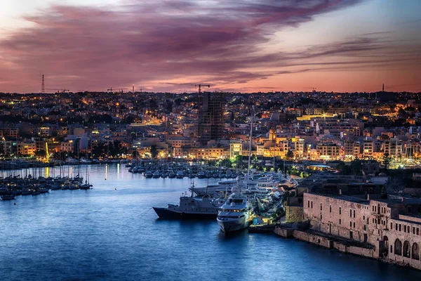 몰타: Manoel 섬, Il Gzira 및 Marsans 항구 — 스톡 사진