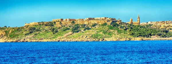 Malta: Mgarr, Gozo Adası Limanı şehirde — Stok fotoğraf