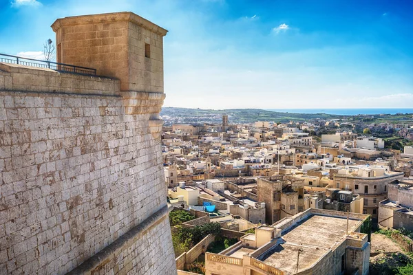 Victoria, Gozo Adası, Malta: Cittadella üzerinden havadan görünümü — Stok fotoğraf