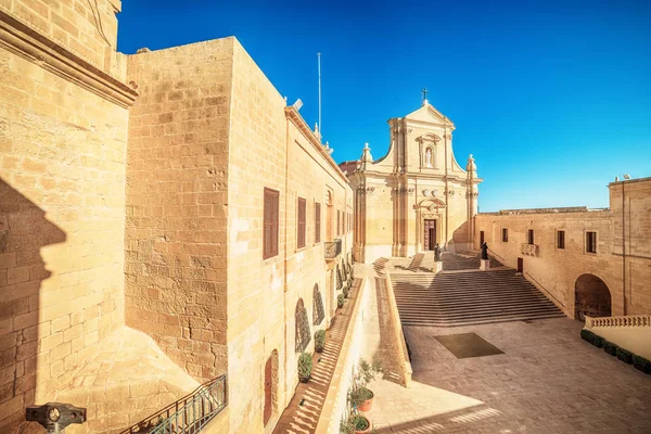 Victoria, het eiland Gozo, Malta: kathedraal van de veronderstelling in de Cittadella — Stockfoto