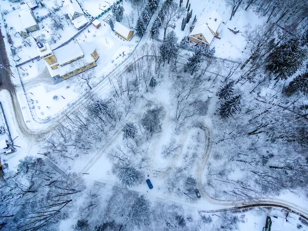 Invierno en Vilna Lituania: Tuputiskes Seprentine Road — Foto de Stock