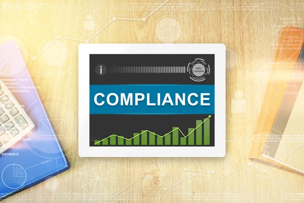 Compliance word on tablet — Stock Photo, Image