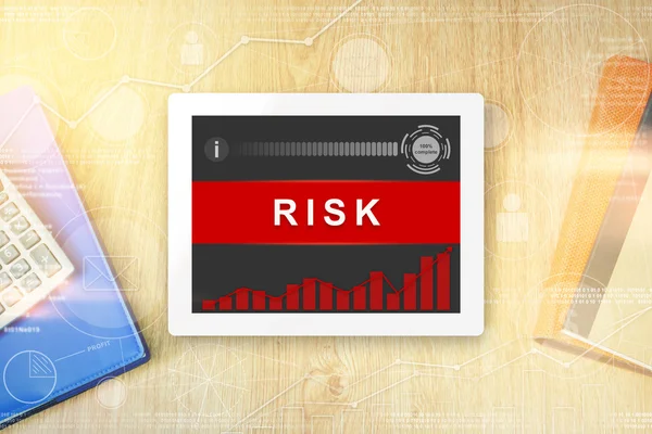 Risk word on tablet — Stockfoto