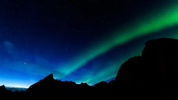 Aurora borealis o aurora boreale in Norvegia — Foto Stock