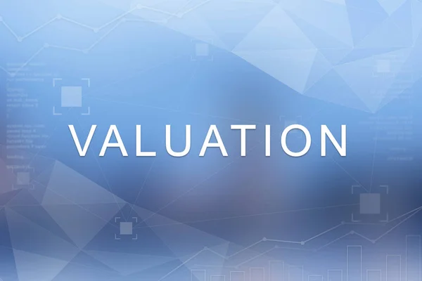 Valuation word on blurred and polygon background — Stock Photo, Image