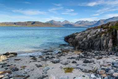 Sommaroy Island, Tromso, Norveç, Scandinavia kumsalda