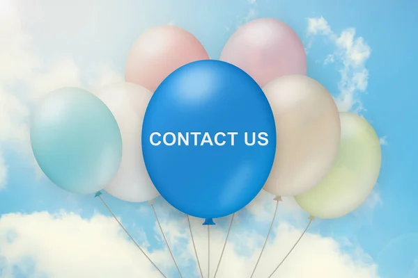 Entre em contato conosco no balão — Fotografia de Stock