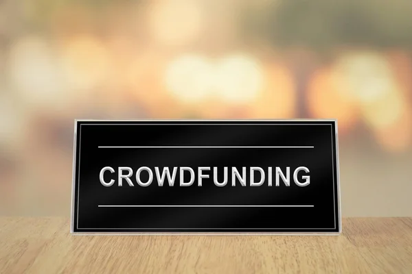 Crowdfunding aanlog-houten tafel — Stockfoto