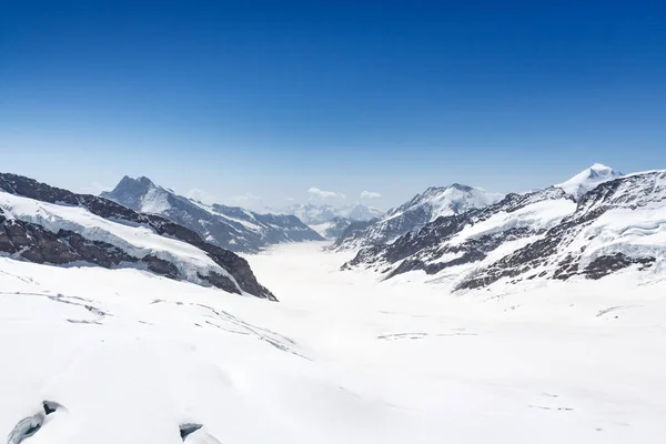 Glaciar Aletsch en Jungfraujoch, Alpes, Suiza — Foto de Stock