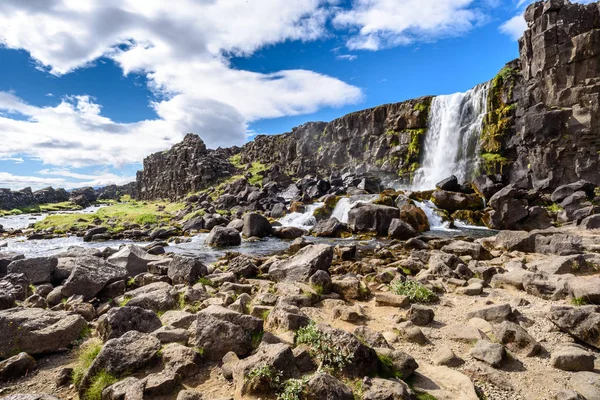 Catarata de Oxarfoss, Parque Nacional Thingvellir, Islandia —  Fotos de Stock