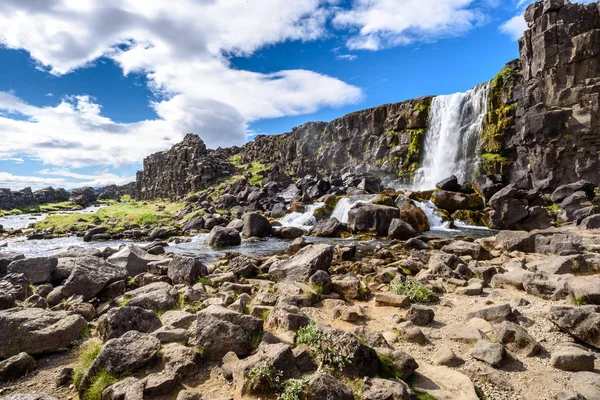 Oxararfoss καταρράκτη, Thingvellir εθνικό πάρκο, Ισλανδία — Φωτογραφία Αρχείου