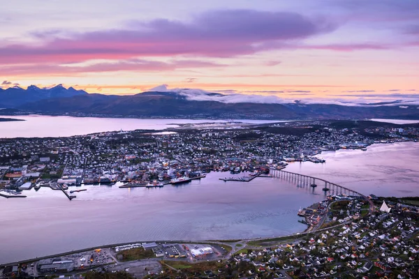 Pohled na panoráma města Tromso, Norsko — Stock fotografie
