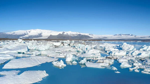 Pohled z ledovců v ledovcové laguně, Island — Stock fotografie