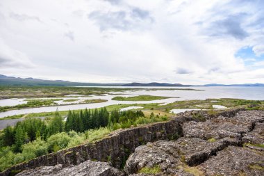 Güzel manzara Thingvellir Milli Parkı, İzlanda