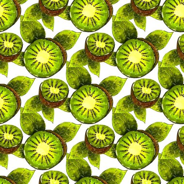 Olgun sulu kivi pürüzsüz arka plan. El çizimi imlemesi illüstrasyonu.