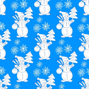 Geleneksel Yeni Yıl dekorasyonuyla kusursuz desen. Noel Sembolü.