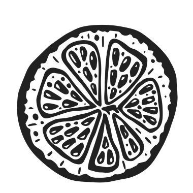 Menü, tarif ve dekor için şirin tek el çizilmiş limon.