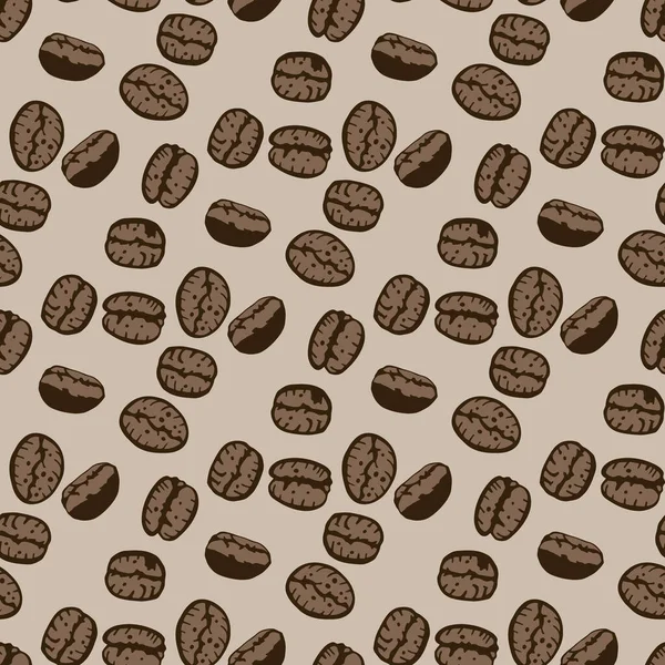 Seamless pattern with coffee beans, vector illustration. — Stock Vector