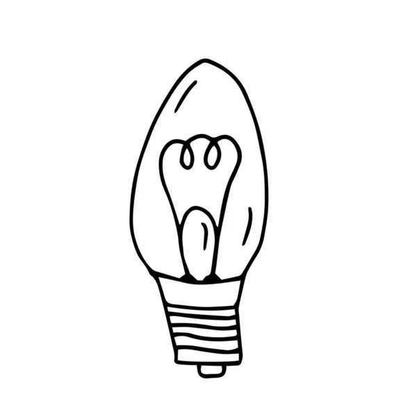 Ampoule tirée à la main. Illustration vectorielle Doodle . — Image vectorielle