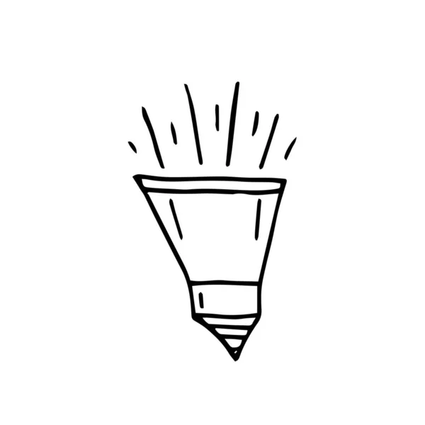 Lampe LED dessinée à la main. Illustration vectorielle Doodle . — Image vectorielle