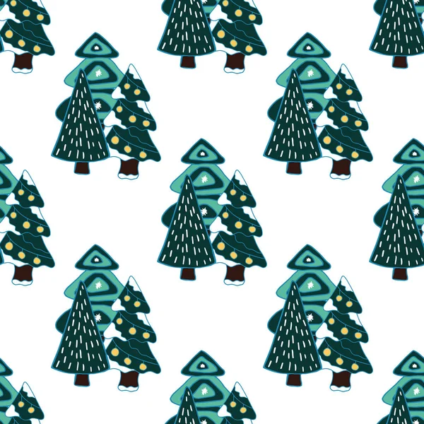 Boże Narodzenie nordic design z drzewkiem dekoracyjnym. Ilustracja wektora. — Wektor stockowy