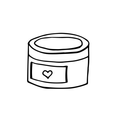 Kozmetik şişe ikonu. Vektör karalama çizimi.