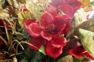 Görüntü arkaplanı için odaklanmış noel dekorasyonu ideal, bulanık