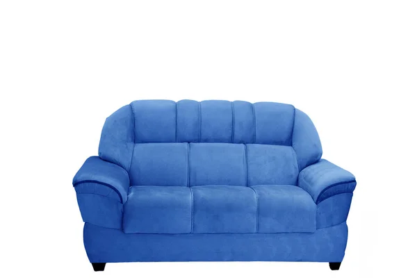 Sofa, langer weicher rosa Stuhl isoliert auf blauem Hintergrund — Stockfoto