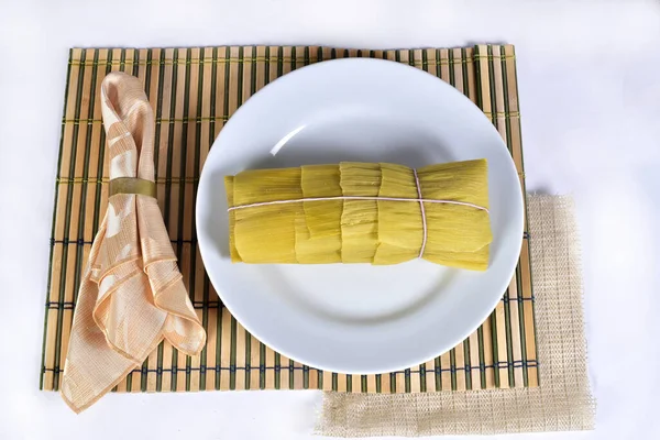Pamonha Kukorica Pép Hagyományos Kukorica Torta Kulináris Brazil Élelmiszer Felső — Stock Fotó