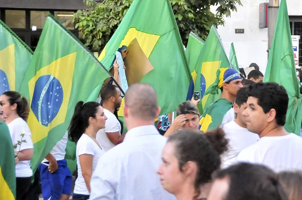 Manifesto População Contra Governo Brasileiro Nas Ruas Cidade Goinia — Fotografia de Stock