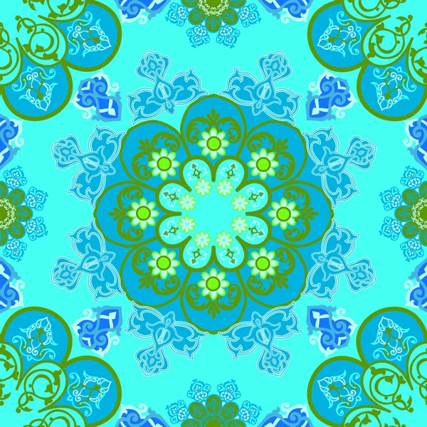    Mandala elementleriyle yuvarlak, pürüzsüz desen.