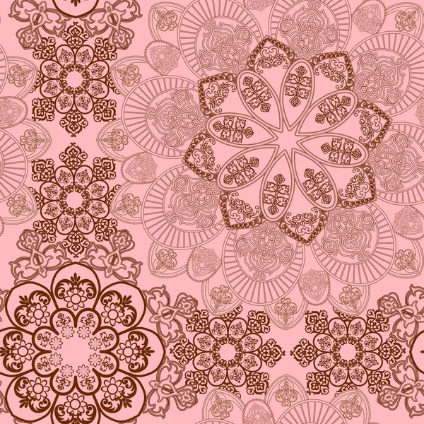  Mandala elementleriyle yuvarlak, pürüzsüz desen. 