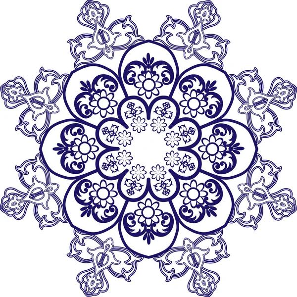   Tek renkli mandala 'da yuvarlak desenler.