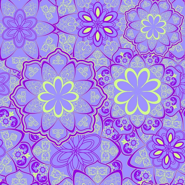 Combinação colorida brilhante de flores abstratas em umas costuras — Vetor de Stock