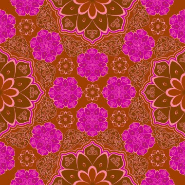          Doğu motifi. Mondala parlak c 'nin yuvarlak süsü