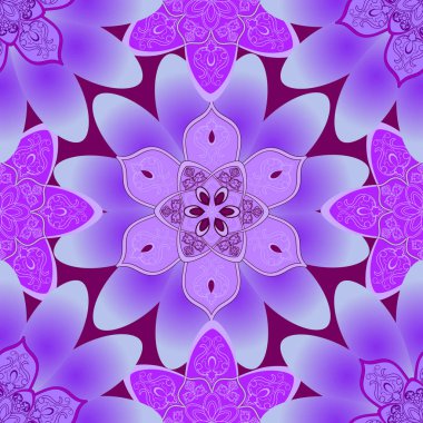      Doğu motifi. Mondala parlak renkli yuvarlak bir süs içinde