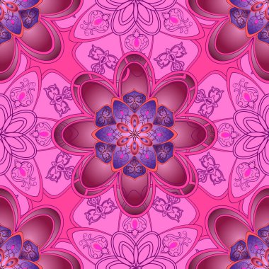          Doğu motifi. Mondala parlak c 'nin yuvarlak süsü