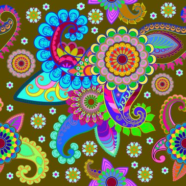    Doğulu boynuzla mandala ve şal deseninin kusursuz kombinasyonu.