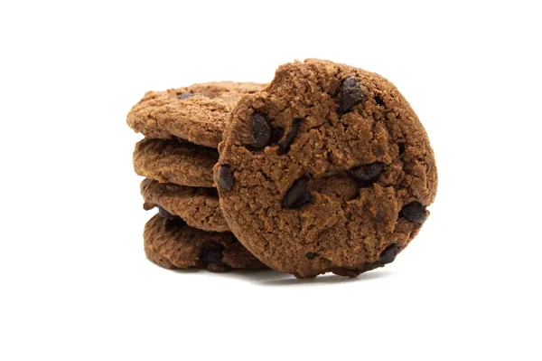 Biscuit Met Chocolade Chip Smaak Gebracht Een Stapel Knapperige Heerlijke — Stockfoto