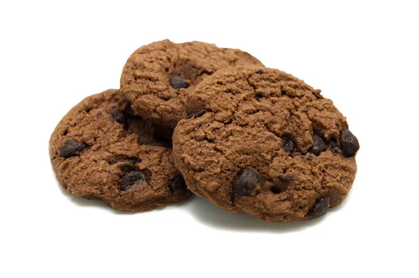 Biscuit Met Chocolade Chip Smaak Gebracht Een Stapel Knapperige Heerlijke — Stockfoto