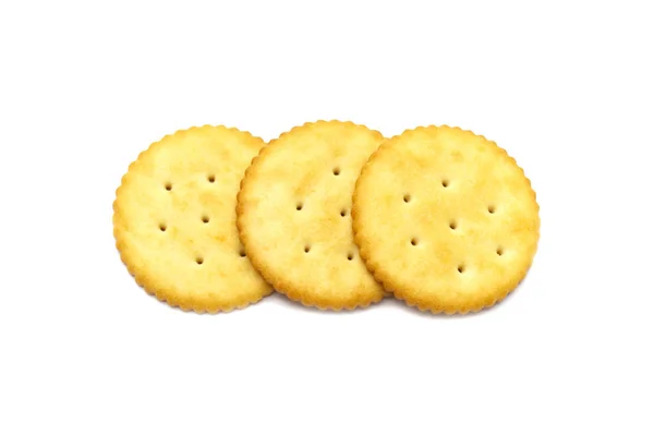 Biscuits Σχισμή Κύκλο Απομονωμένα Λευκό Φόντο — Φωτογραφία Αρχείου