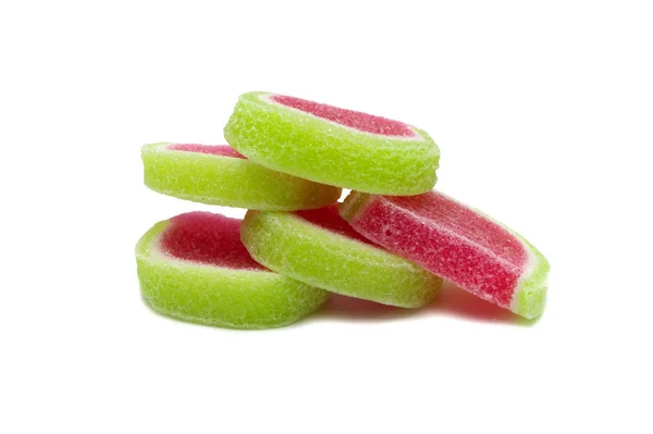 Gelatin Gelé Godis Vattenmelon Design Isolerad Vit Bakgrund — Stockfoto