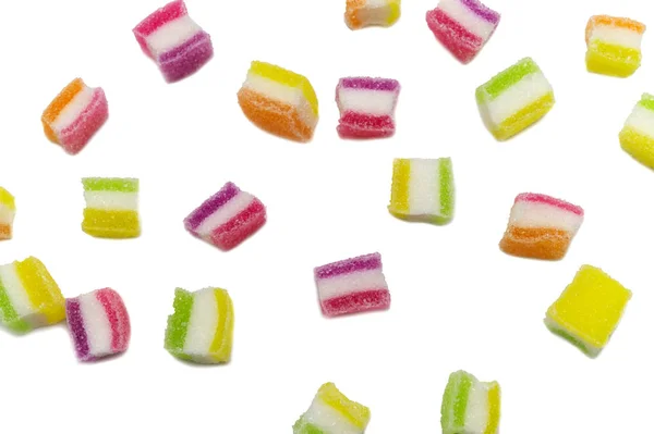 Kolorowe Żelatynowe Cukierki Białym Tle — Zdjęcie stockowe