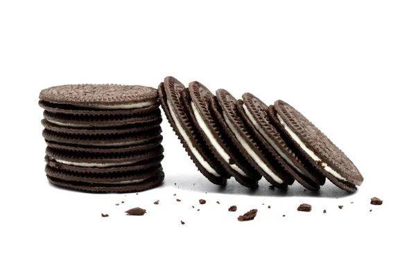 Oreo Thins Vanilla Delight Chocolate Sandwich Cookies Com Creme Com — Fotografia de Stock