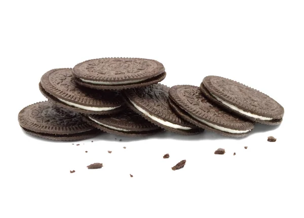 Oreo Thins Vanilla Delight Chocolate Sandwich Cookies Vanilla Flavored Cream — Stockfoto