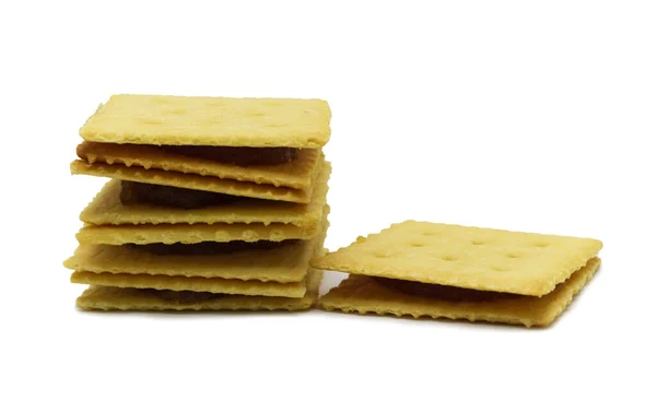Biskuit Cracker Buatan Sendiri Selai Nanas Dan Rasa Manis Desain — Stok Foto