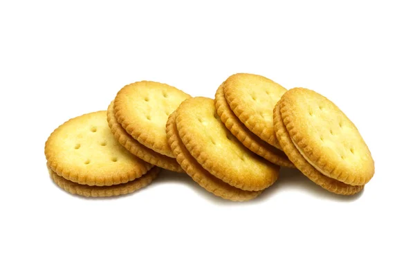 Biscuit Sandwich Cracker Cheese Flavoured Cream Butter Stack Crunchy Delicious — Stockfoto